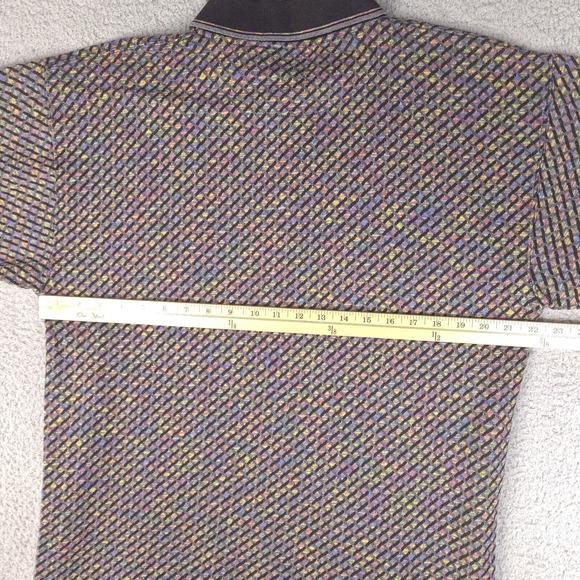 Jos J Oliver Polo Shirt Mens Large Colorful Plaid Short Sleeve JJ Oliver - Picture 9 of 12